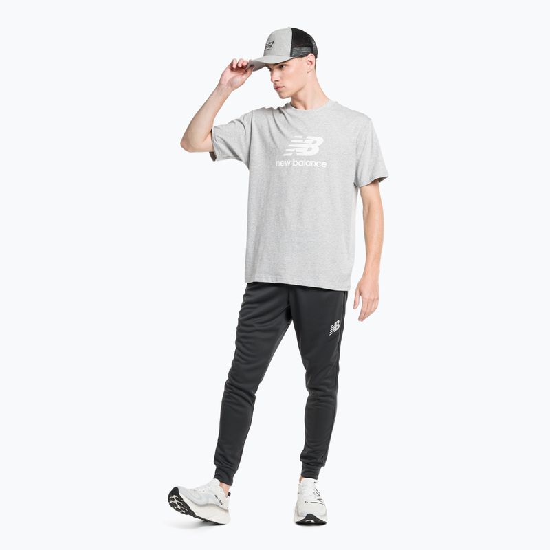 Tricou de antrenament pentru bărbați New Balance Essentials Stacked Logo Co gri NBMT31541AG 2