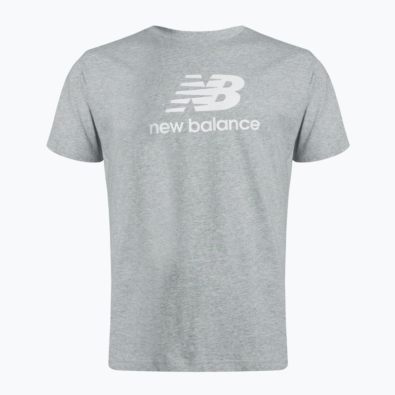 Tricou de antrenament pentru bărbați New Balance Essentials Stacked Logo Co gri NBMT31541AG 5