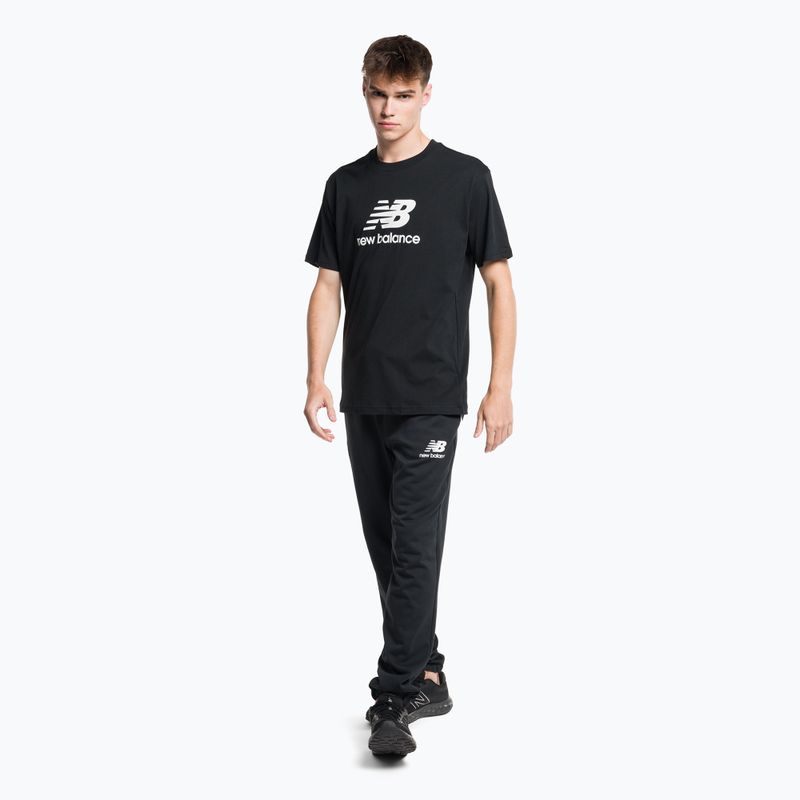 Tricou de antrenament pentru bărbați New Balance Essentials Stacked Logo Co negru NBMT31541BK 2