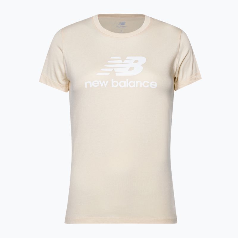 T-shirt pentru femei New Balance Essentials Stacked Logo Co bej NBWT31546 5