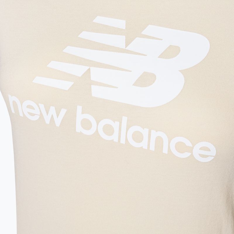 T-shirt pentru femei New Balance Essentials Stacked Logo Co bej NBWT31546 7