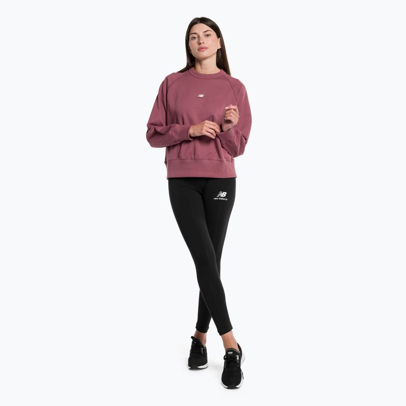 Pulover de antrenament pentru femei New Balance Athletics Remastered French Terry Crewneck roșu WT31500WAD 2