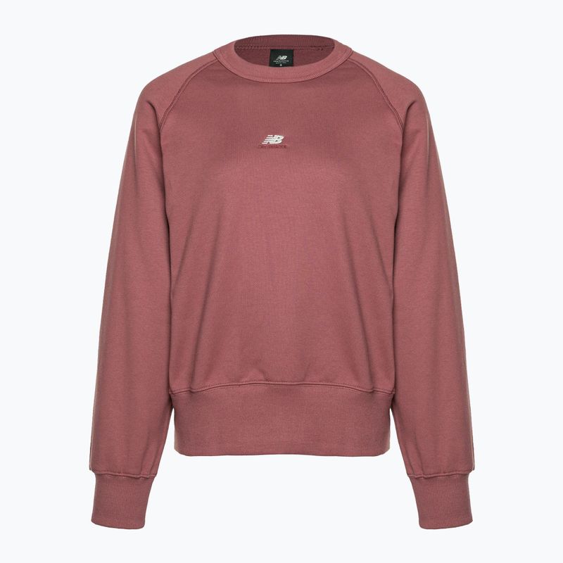 Pulover de antrenament pentru femei New Balance Athletics Remastered French Terry Crewneck roșu WT31500WAD 5