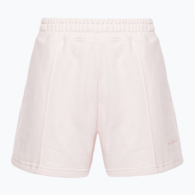 Pantaloni scurți de antrenament New Balance Athletics Nature State French Terry pentru femei, roz WS23552WAN 5