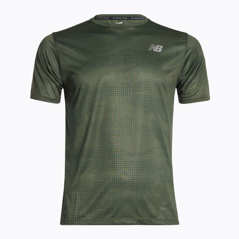 Tricou de alergare New Balance Top Printed Impact Run SS pentru bărbați, verde NBMT21263DON 6