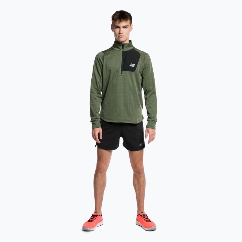 Tricou de antrenament pentru bărbați New Balance Top NB Heat Grid Half Zip gri NBMT23252DO1 2