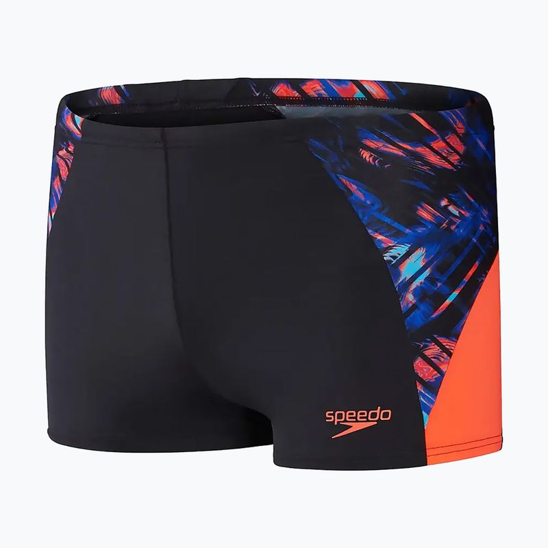 Pantaloni scurți de baie Speedo ECO END+ Splice pentru bărbați, negru/portocaliu