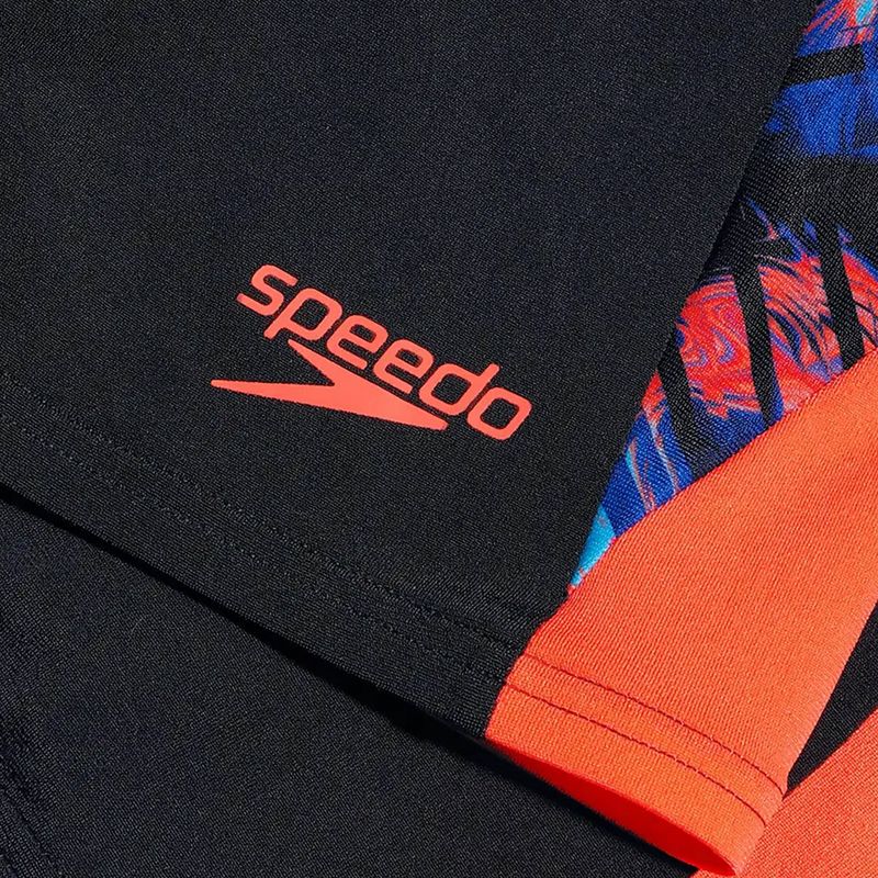 Pantaloni scurți de baie Speedo ECO END+ Splice pentru bărbați, negru/portocaliu