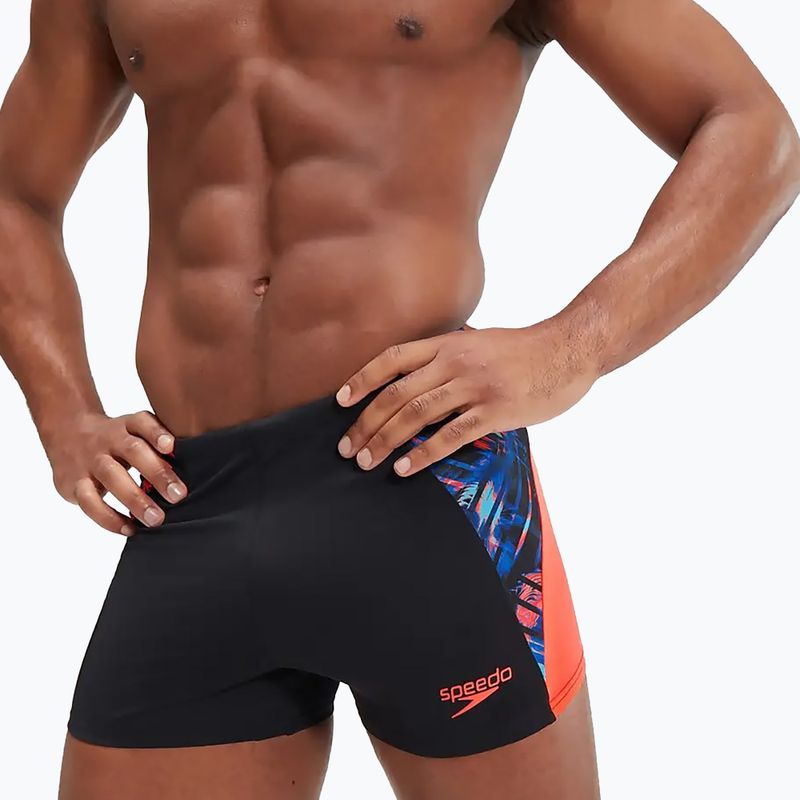 Pantaloni scurți de baie Speedo ECO END+ Splice pentru bărbați, negru/portocaliu