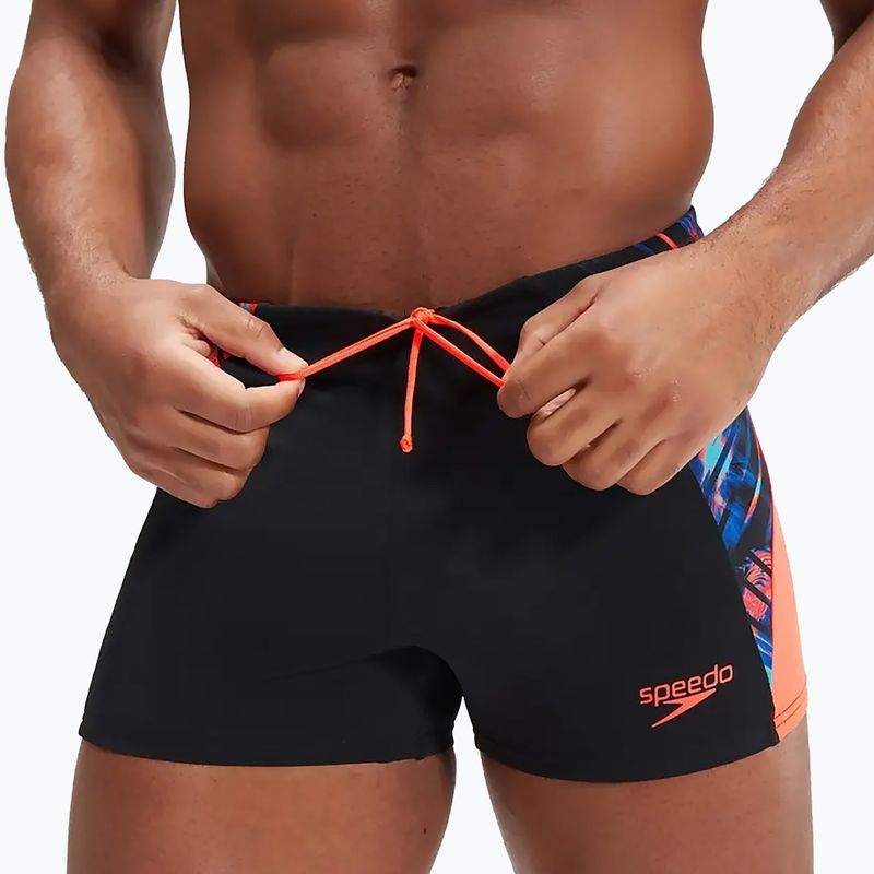 Pantaloni scurți de baie Speedo ECO END+ Splice pentru bărbați, negru/portocaliu