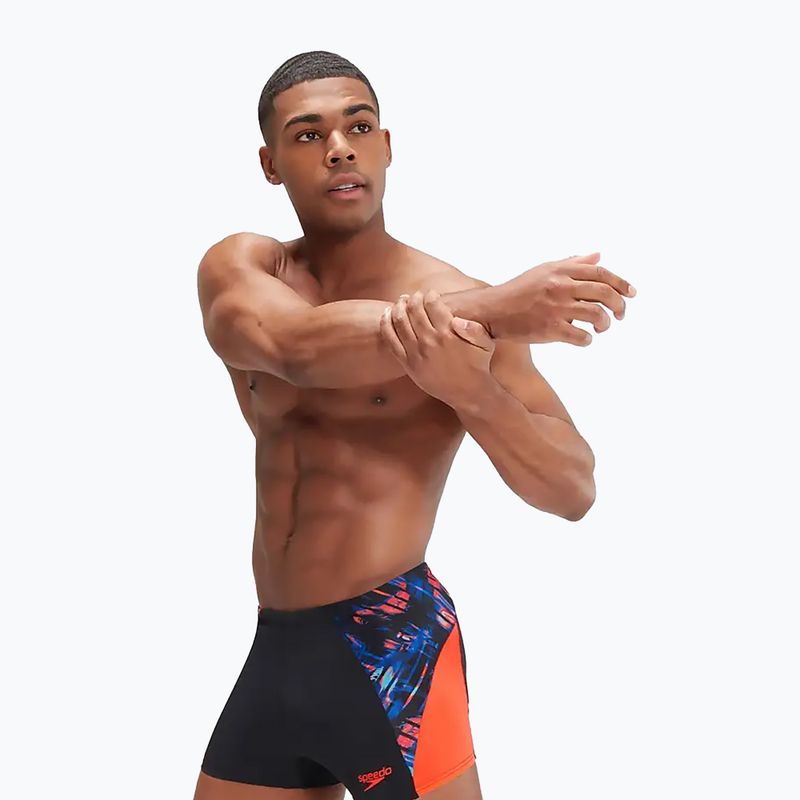 Pantaloni scurți de baie Speedo ECO END+ Splice pentru bărbați, negru/portocaliu