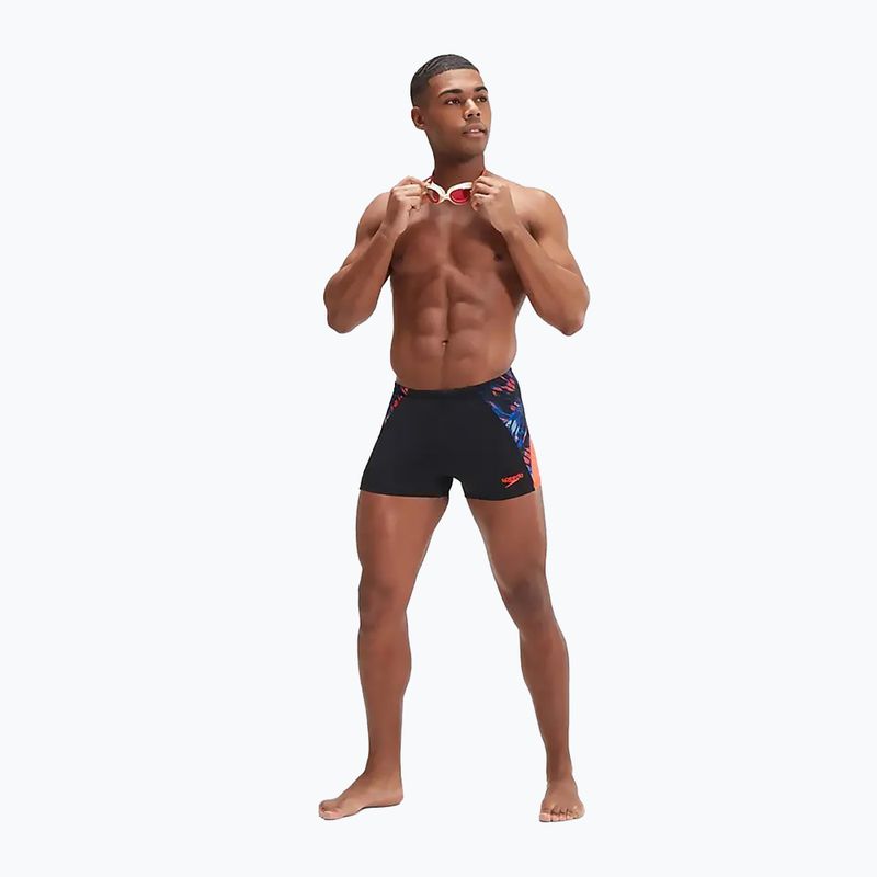 Pantaloni scurți de baie Speedo ECO END+ Splice pentru bărbați, negru/portocaliu
