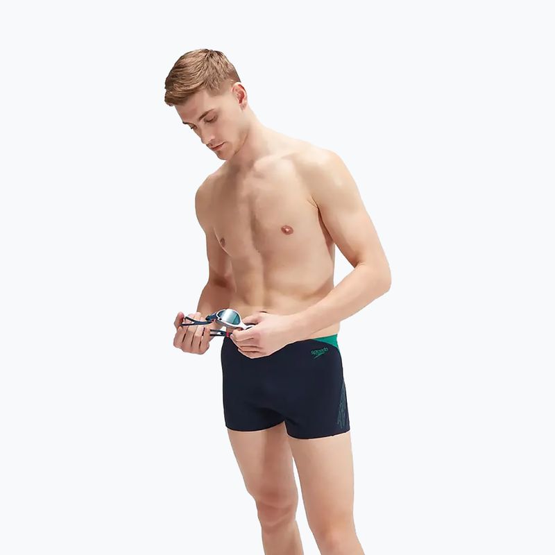 Boxeri de înot pentru bărbați Speedo Hyper Boom Splice navy/green 9