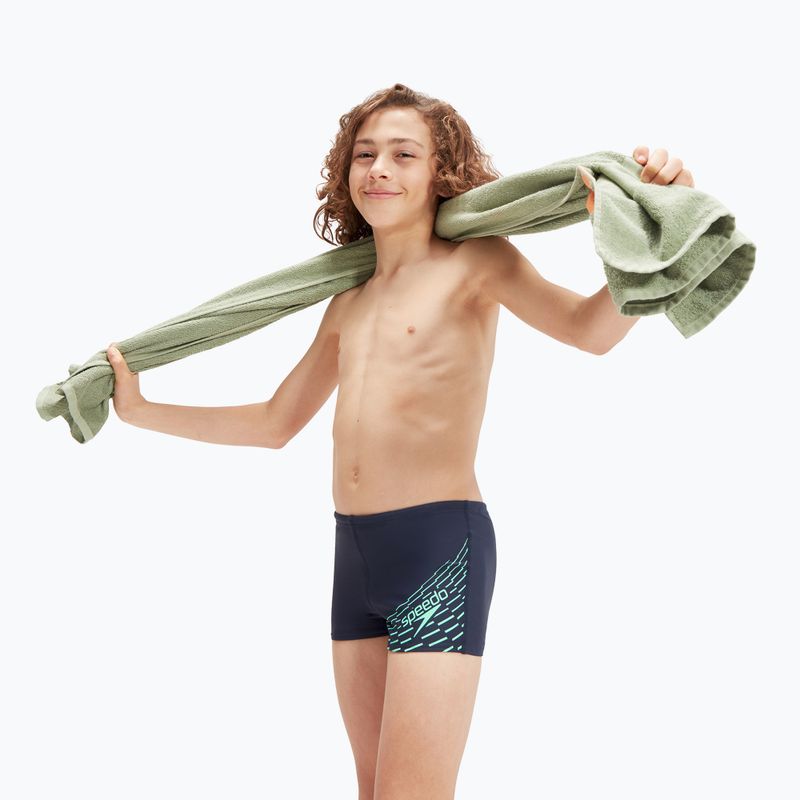 Speedo Medley Logo slip de înot pentru copii, bleumarin/verde