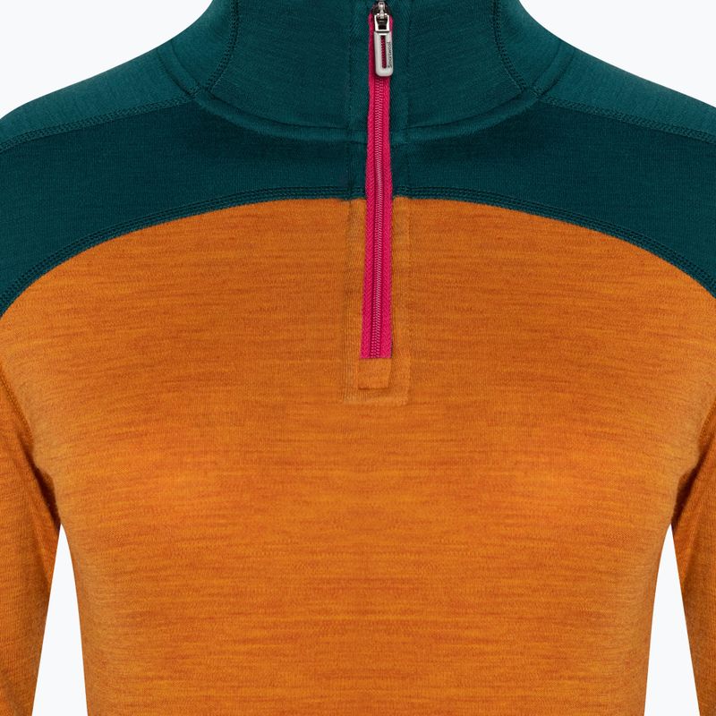 Longsleeve termoactiv pentru femei Smartwool Merino Baselayer Colorblock 1/4 Zip Boxed marmalade 5