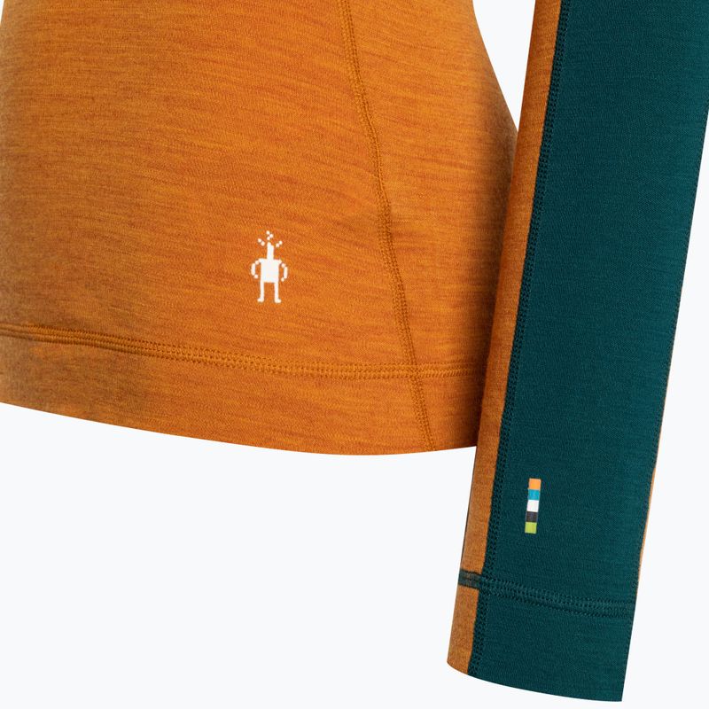 Bluză termică damă Smartwool Merino Baselayer Colorblock 1/4 Zip Boxed marmalade heather 6