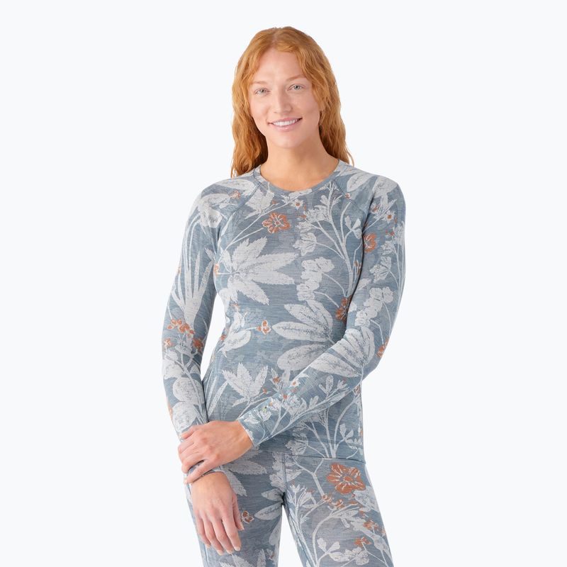 Smartwool Merino 250 Baselayer Crew pentru femei Cutie de iarnă cer florală de iarnă tricou termic termic