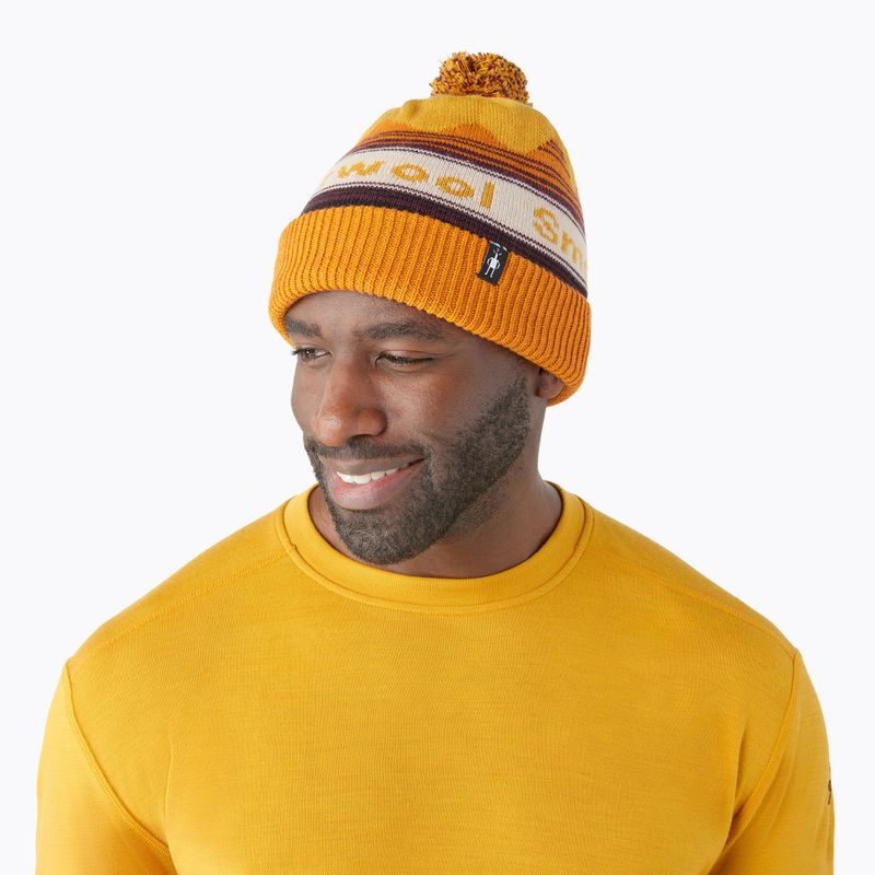 Smartwool Knit model de iarnă POM miere de albine aurie heather beanie