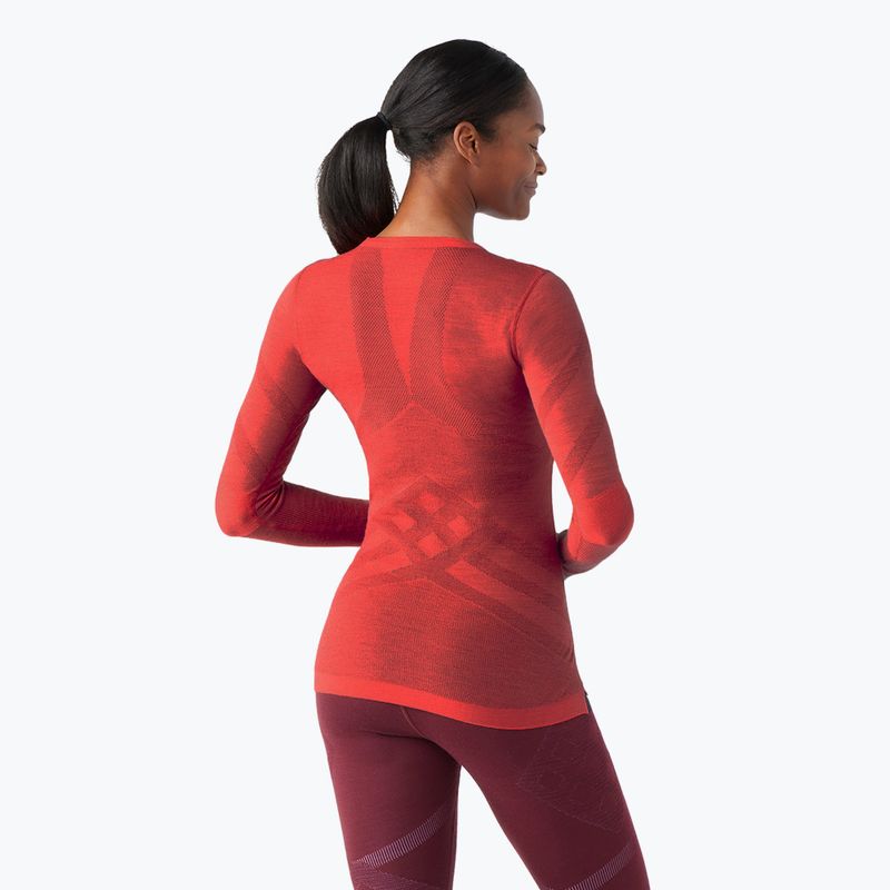 Bluză termică damă Smartwool Intraknit Thermal Merino Baselayer Crew scarlet/black 6