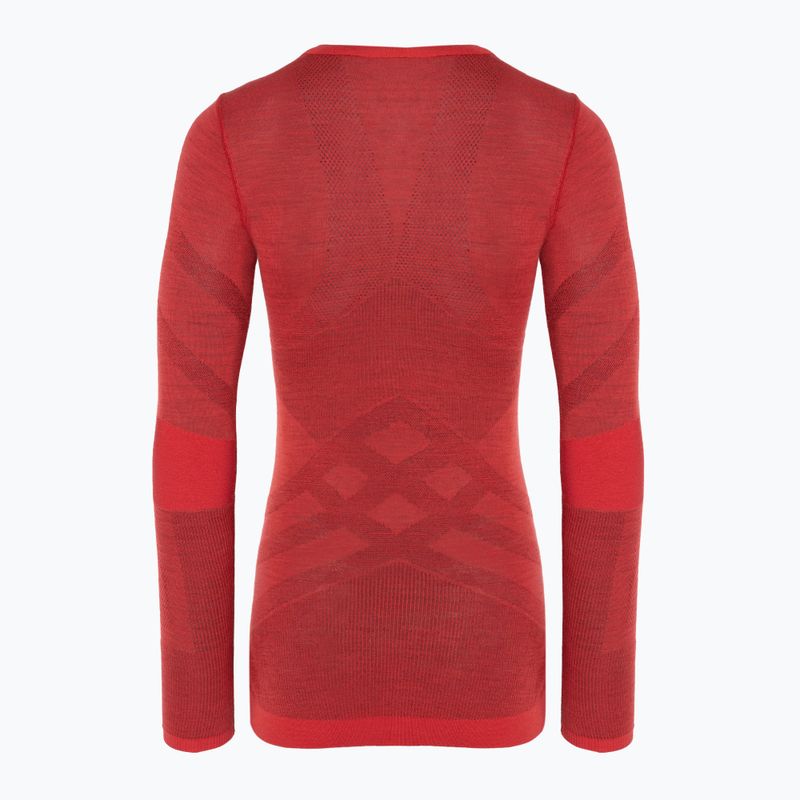 Bluză termică damă Smartwool Intraknit Thermal Merino Baselayer Crew scarlet/black 2
