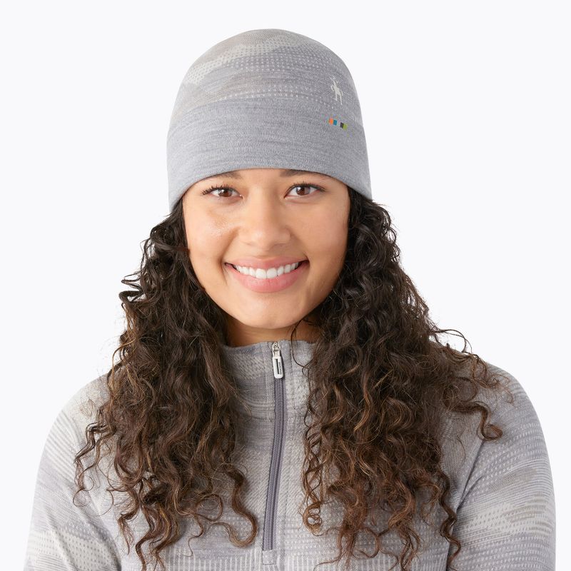 Smartwool Merino reversibil cu manșetă cu manșetă gri deschis șapcă Mountain Scape 8