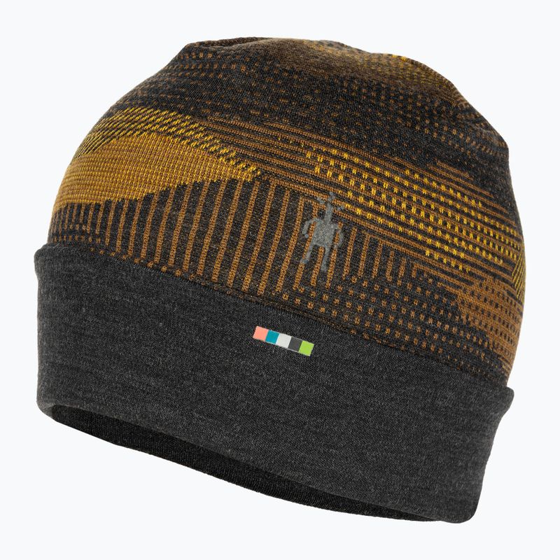 Șapcă Smartwool Merino reversibilă cu manșete cu manșetă de cărbune mtn scape cap