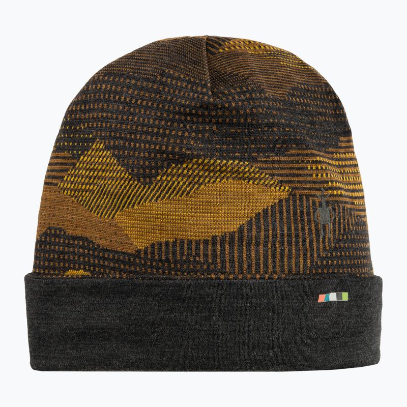 Șapcă Smartwool Merino reversibilă cu manșete cu manșetă de cărbune mtn scape cap
