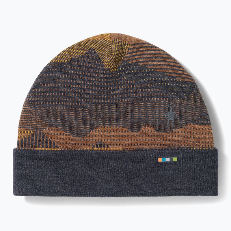 Șapcă Smartwool Merino reversibilă cu manșete cu manșetă de cărbune mtn scape cap