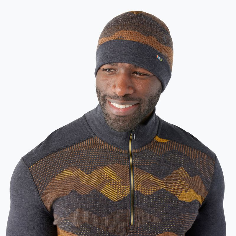 Șapcă Smartwool Merino reversibilă cu manșete cu manșetă de cărbune mtn scape cap
