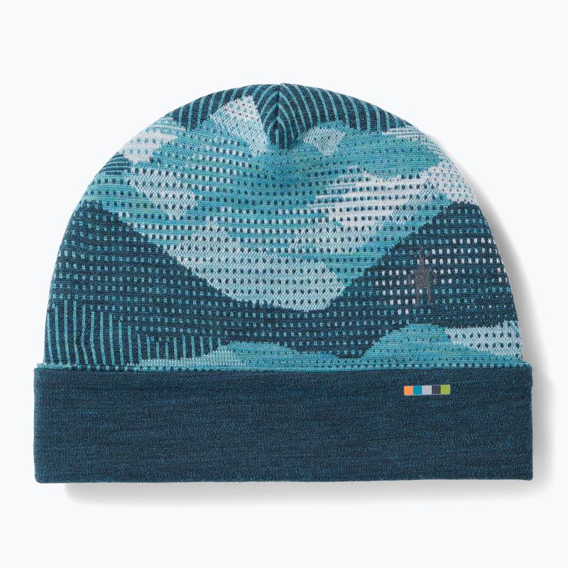 Smartwool Merino reversibil cu manșetă cu manșetă twilight blue mtn scape