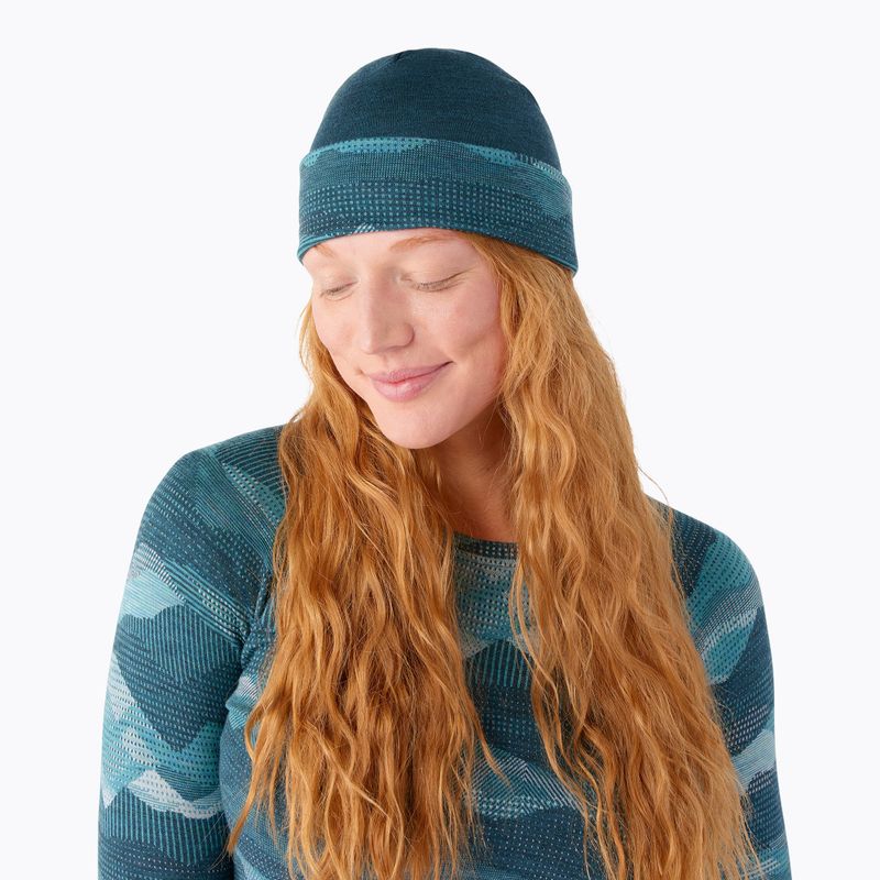 Smartwool Merino reversibil cu manșetă cu manșetă twilight blue mtn scape