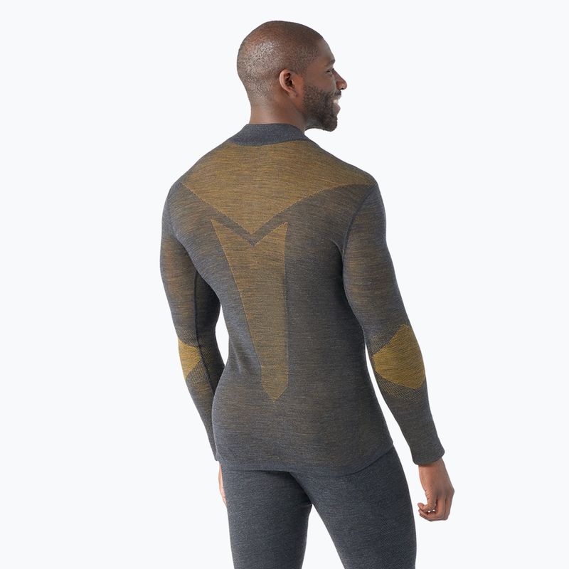 Longsleeve termoactiv pentru bărbați Smartwool Intraknit Thermal Merino Baselayer 1/4 charcoal/honey gold 2