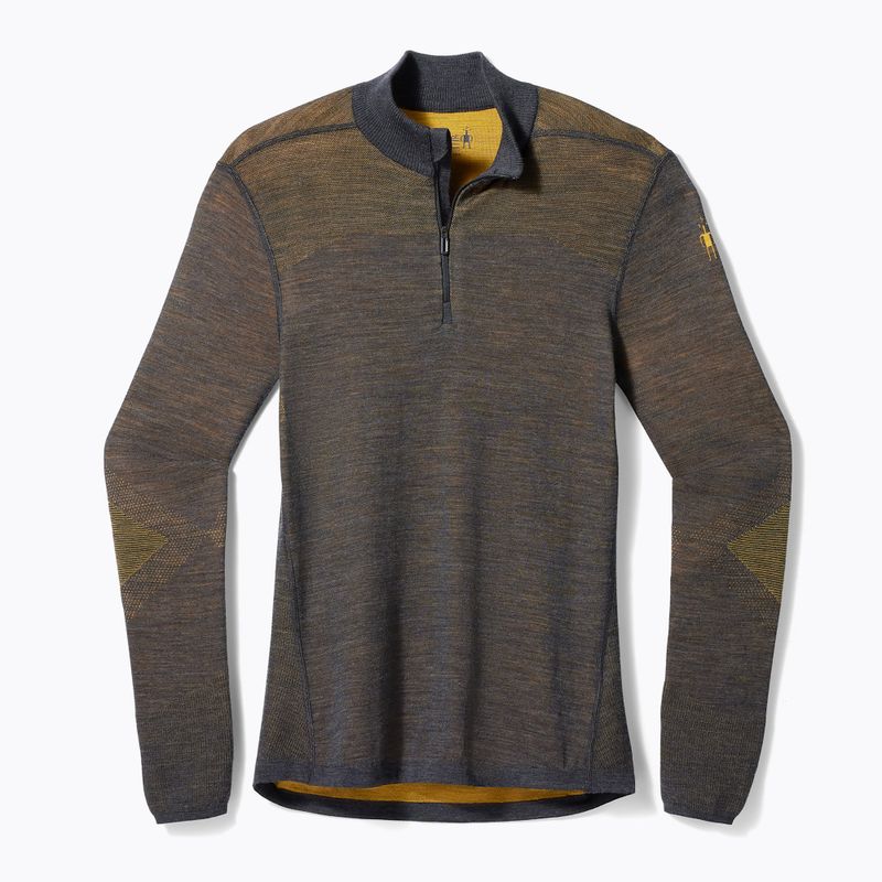 Bluză termică pentru bărbați Smartwool Intraknit Thermal Merino Baselayer 1/4 Zip charcoal/gold 3