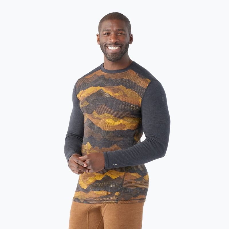 Tricou termic Smartwool Merino 250 Baselayer Crew pentru bărbați Smartwool Merino 250 Baselayer Crew Boxed tricou termic cărbune mtn scape