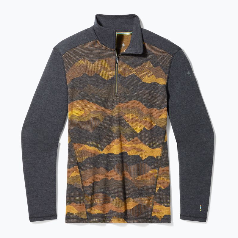Longsleeve termoactiv pentru bărbați Smartwool Merino 250 Baselayer 1/4 Zip Boxed charcoal mtn scape 3