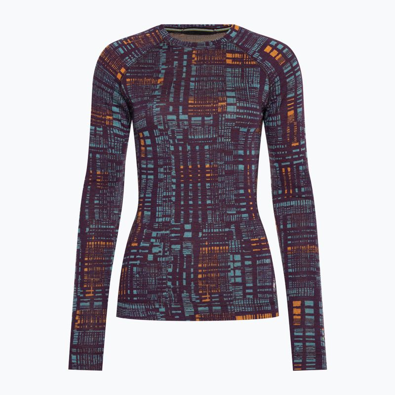 Longsleeve termoactiv pentru femei Smartwool Merino 250 Baselayer Crew Boxed purple iris digi plaid 3