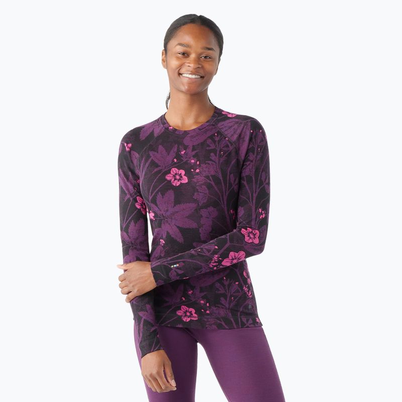 Longsleeve termoactiv pentru femei Smartwool Merino 250 Baselayer Crew Boxed purple iris floral