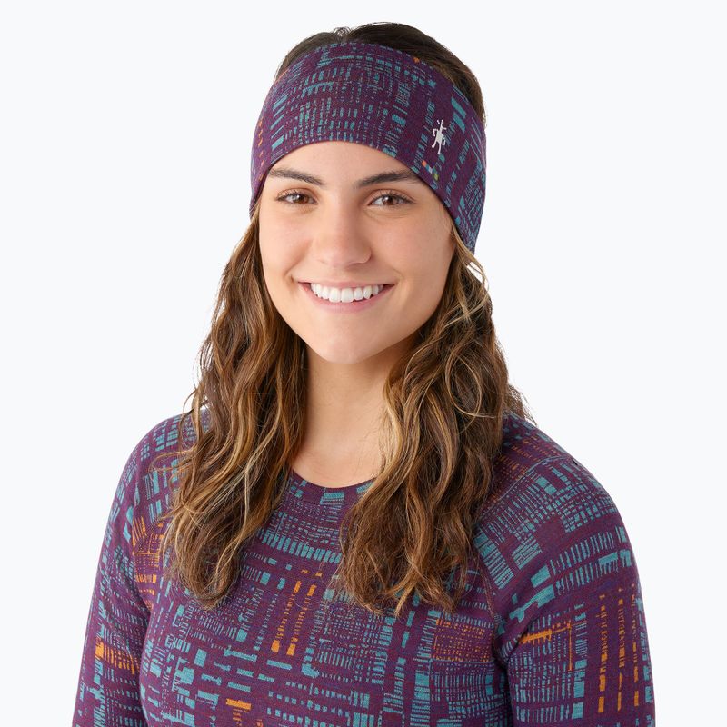 Bentiță Smartwool Thermal Merino Reversible purple iris digi plaid 2