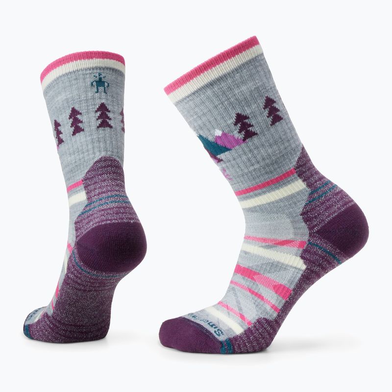 Șosete de trekking pentru femei Smartwool Hike Light Cushion Under The Stars Crew gri deschis