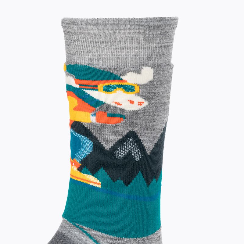 Șosete pentru copii Smartwool Wintersport Full Cushion Mountain Moose Pattern OTC light gray