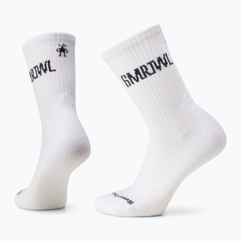 Șosete de trekking Smartwool Athletic SMRTWL Logo Crew white