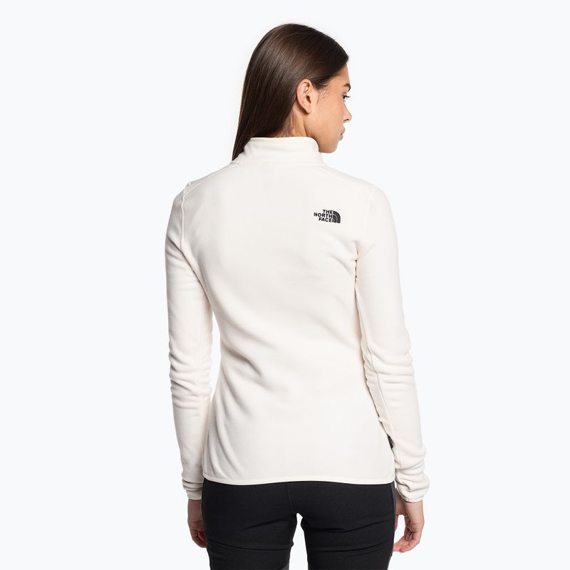 Pulover fleece pentru femei The North Face 100 Glacier Glacier 1/4 Zip gardenia alb 2