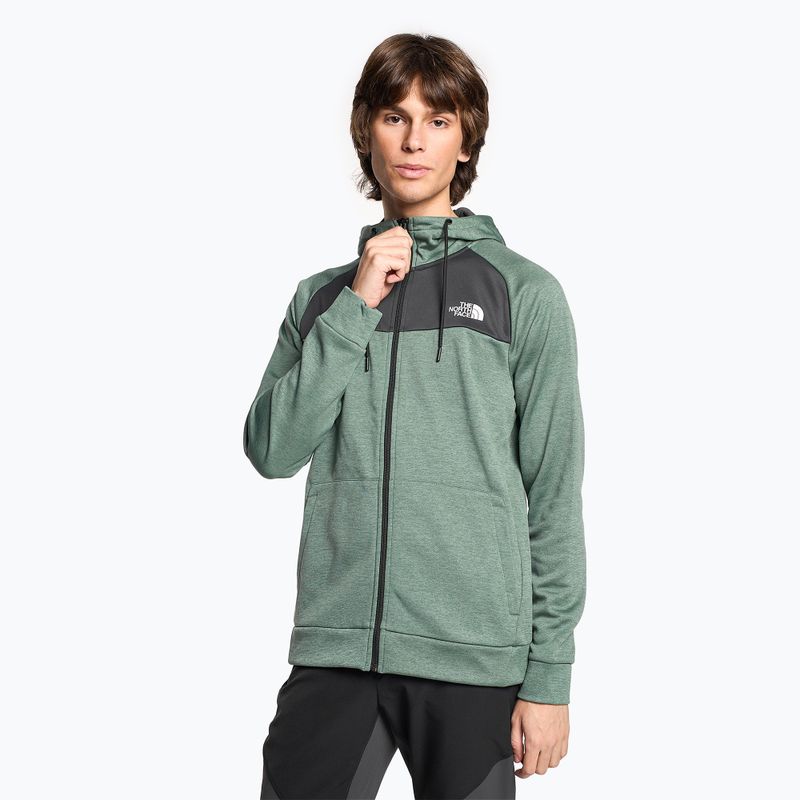 Hanorac de trekking pentru bărbați The North Face Reaxion Fleece F/Z Hoodie dark sage heather/asphalt grey