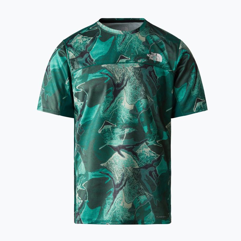 Cămașă de alergare pentru bărbați The North Face Sunriser SS lichen teal camuflaj broderie imprimare