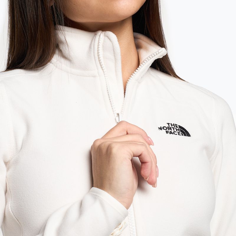 Pulover fleece pentru femei The North Face 100 Glacier Fz gardenia alb 4
