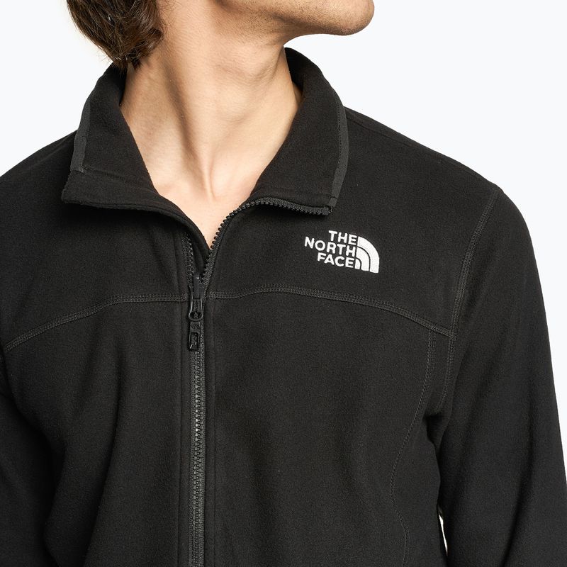 Hanorac fleece pentru bărbați The North Face 100 Glacier Full Zip negru 4