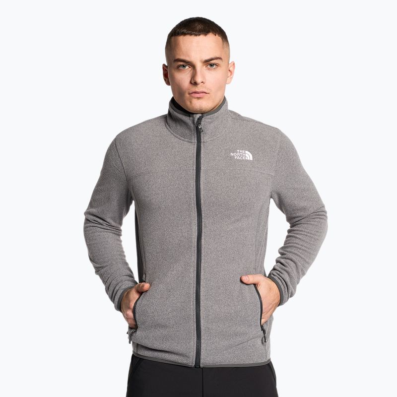 Bărbați The North Face 100 Glacier Full Zip fleece sweatshirt medie gri heather