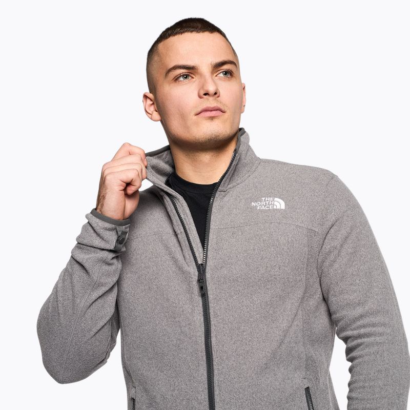 Bărbați The North Face 100 Glacier Full Zip fleece sweatshirt medie gri heather 3