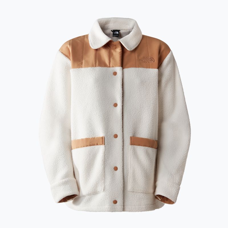 Jachetă fleece pentru femei The North Face Cragmont Fleece Shacket gardenia white/almond butter 4