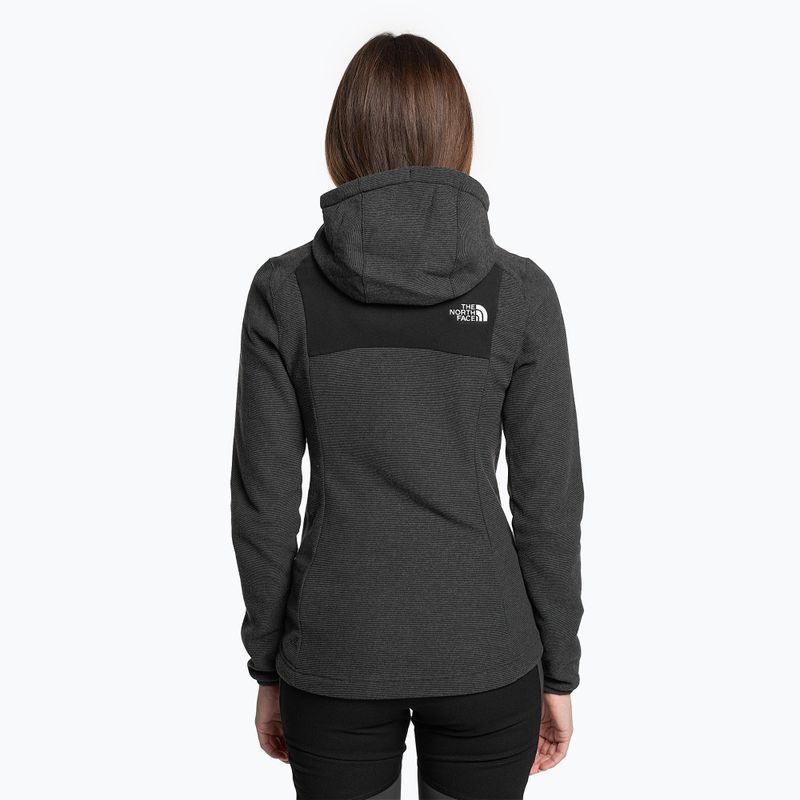 Hanorac cu glugă The North Face Homesafe Full Zip Fleece Hoodie pentru femei, negru/asfalt gri cu dungi/negru 2